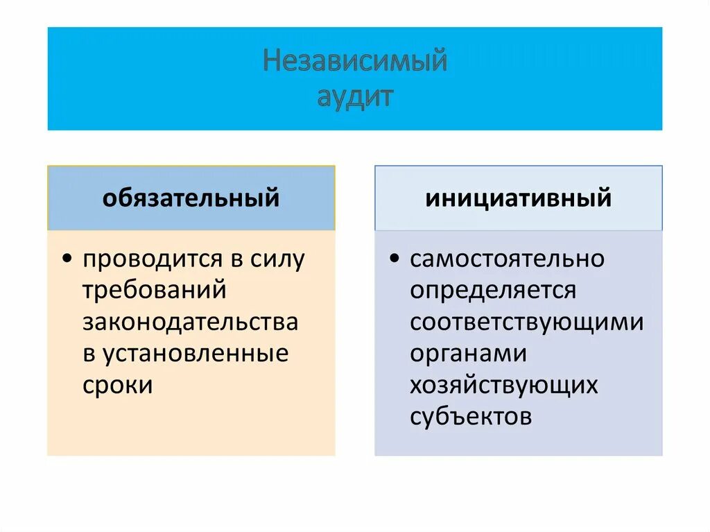 Обязательный и инициативный аудит. Виды обязательного аудита. Виды аудита обязательный инициативный. Виды контроля в аудите.