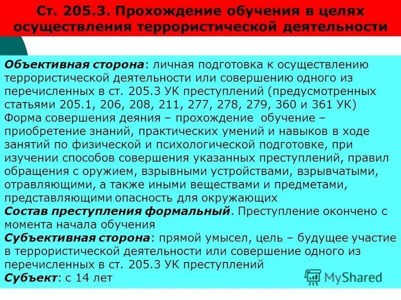 Статью 205.1 ук рф