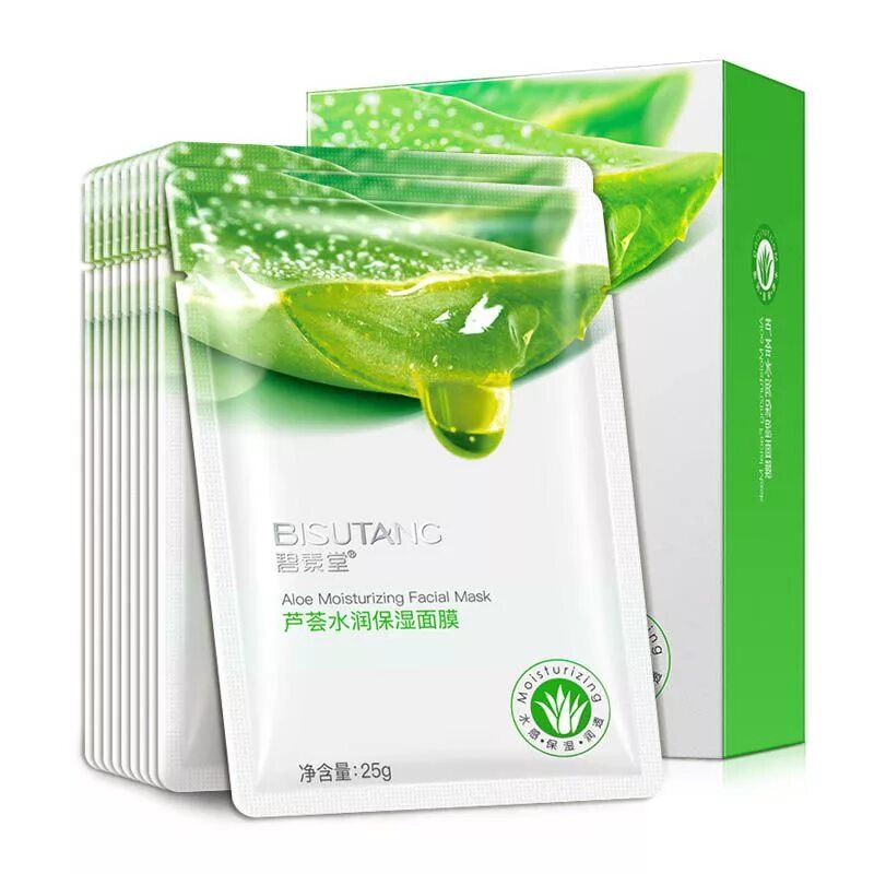 BISUTANG маска для лица Aloe Moisturizing. Маска алоэ для лица Moisturizing facial Mask. Увлажняющая маска алоэ