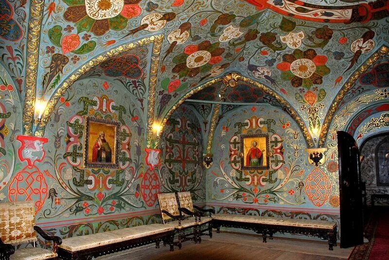 теремной дворец московского кремля. теремной дворец московского кремля 17 век внутри. теремной дворец в московском кремле опочивальня. теремной дворец московского кремля. роспись царских палат.