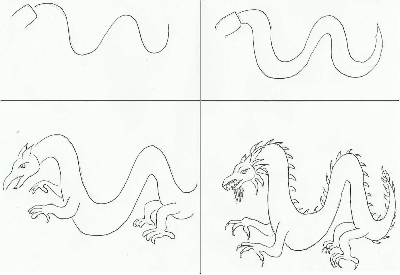 Рисунок на 9 поэтапно. Поэтапное рисование дракона. Дракон для рисования для детей. Поэтапный рисунок китайского дракона. Дракон рисунок карандашом.