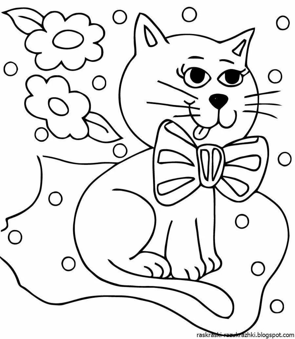 Печать раскраски котики