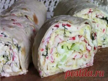 Рулеты огурец сыр крабовые палочки