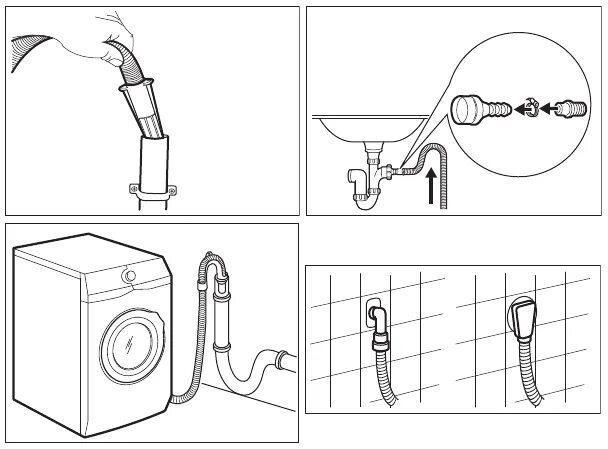 Подключить сливной шланг машинки к канализации. Крепление сливного шланга стиральной машинки. Как подключается сливной шланг к стиральной машине. Как правильно установить сливной шланг стиральной машины.