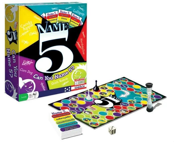 Name 5 game. Name 5. Name 5 Board game. Name 5 things Board game. Name Five game.