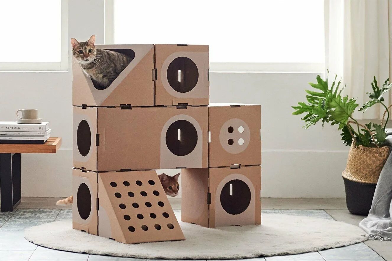 Домик для кошек. Картонный домик для кошки. Домики для котов из коробок. Домик для кошки из коробок.