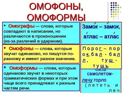 Омографы это примеры
