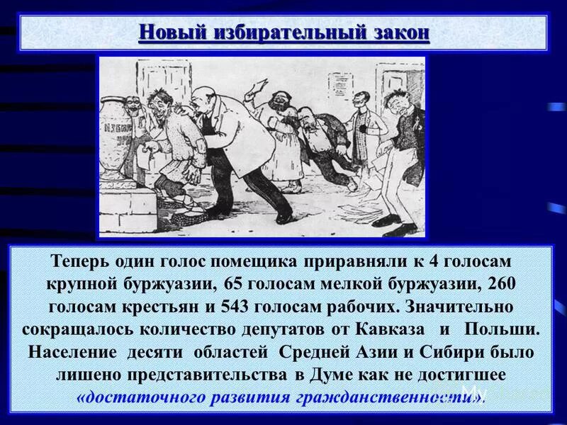 Избирательный закон 3 июня 1907 года обеспечивал