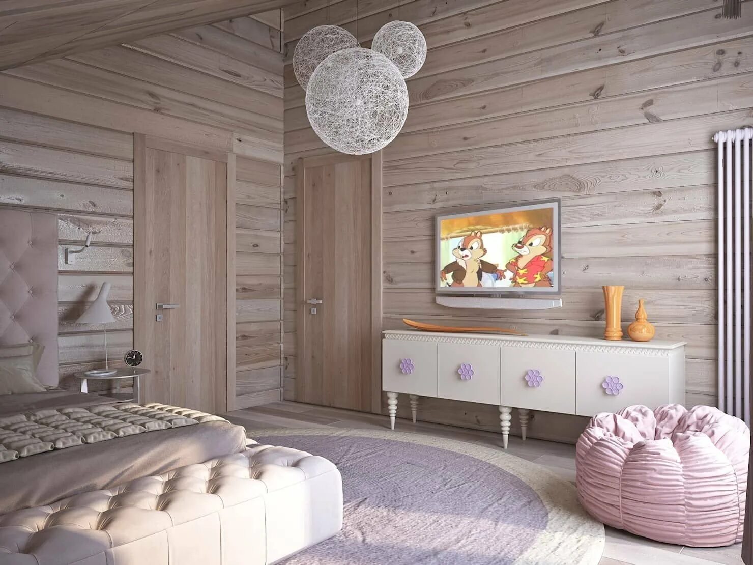 Дизайн комнат в деревянном доме. Tikkurila зеленый имитация бруса. Тиккурила имитация бруса в интерьере. Интерьер в деревянном доме. Детская в деревянном доме.