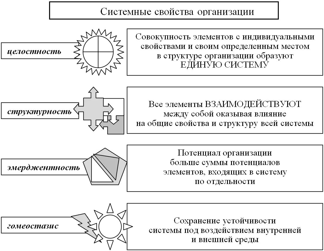 Свойства организации. Основные системные свойства организации. Свойства организации как системы. Признаки и свойства организации.