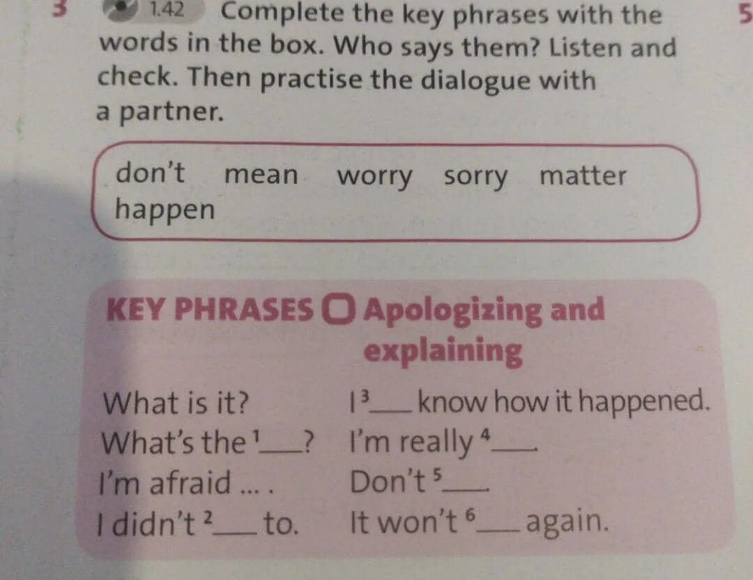 Complete the dialogue write. Complete the key phrases. complete the phrases. complete the dialogue with the words in the box. complete the dialogue with the words and phrases in the box.