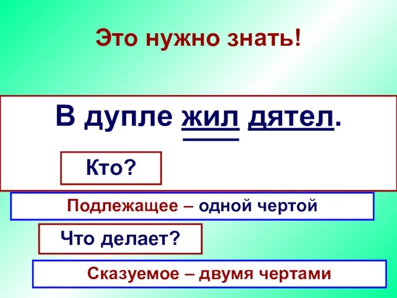 Две черты сказуемое. Сказуемое 2 чертами. Одна черта подлежащее. Сказуемое одной чертой или двумя.