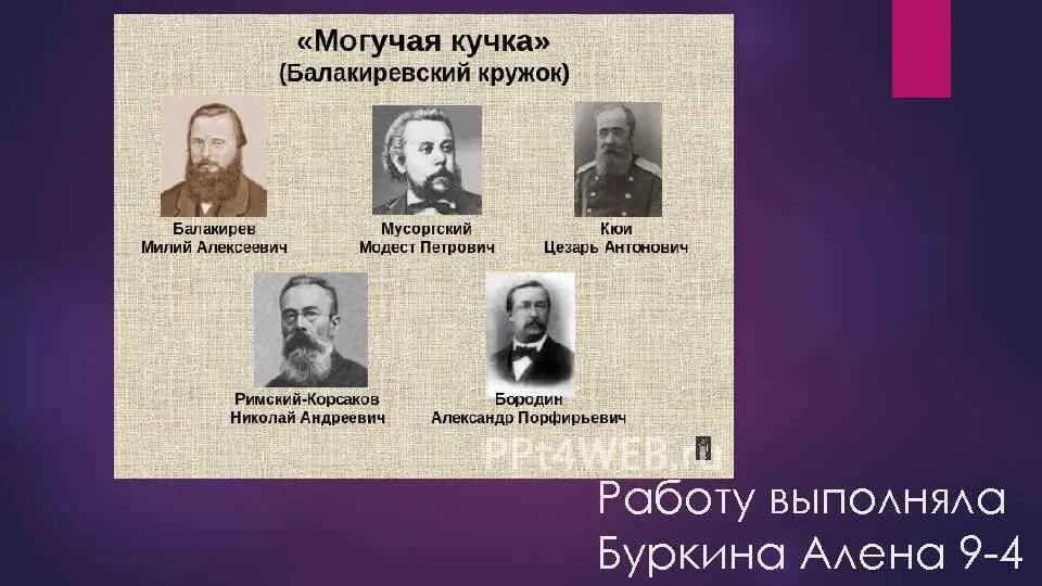 Могучая кучка сообщение. Балакиревский кружок могучая кучка. А Михайлов Балакиревский кружок могучая кучка. Могучая кучка состав композиторов. Бородин могучая кучка.