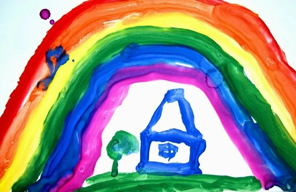 Радуга красками для детей. Рисование красками для детей. Рисование для детей Радуга. Радуга красок рисование.