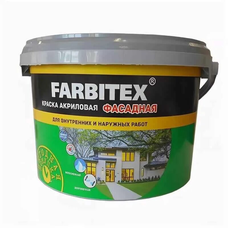 Краска акриловая моющаяся farbitex 3 кг. Акриловые краски для фасадных работ. Вгт вдак-1180 фасадная 15 кг. Краска акрил фасадная«супербелая» вд-ак-1180. Фасадная краска вгт 45кг.