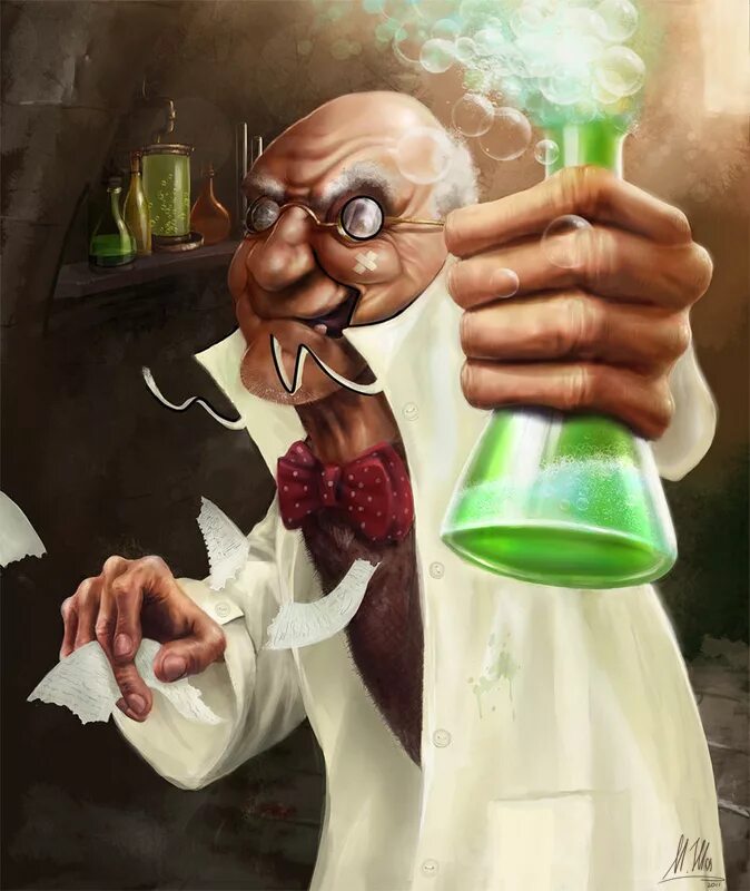 Чокнутый профессор Химик. Сумасшедший профессор. Злой ученый. Сумасшедший ученый Химик.