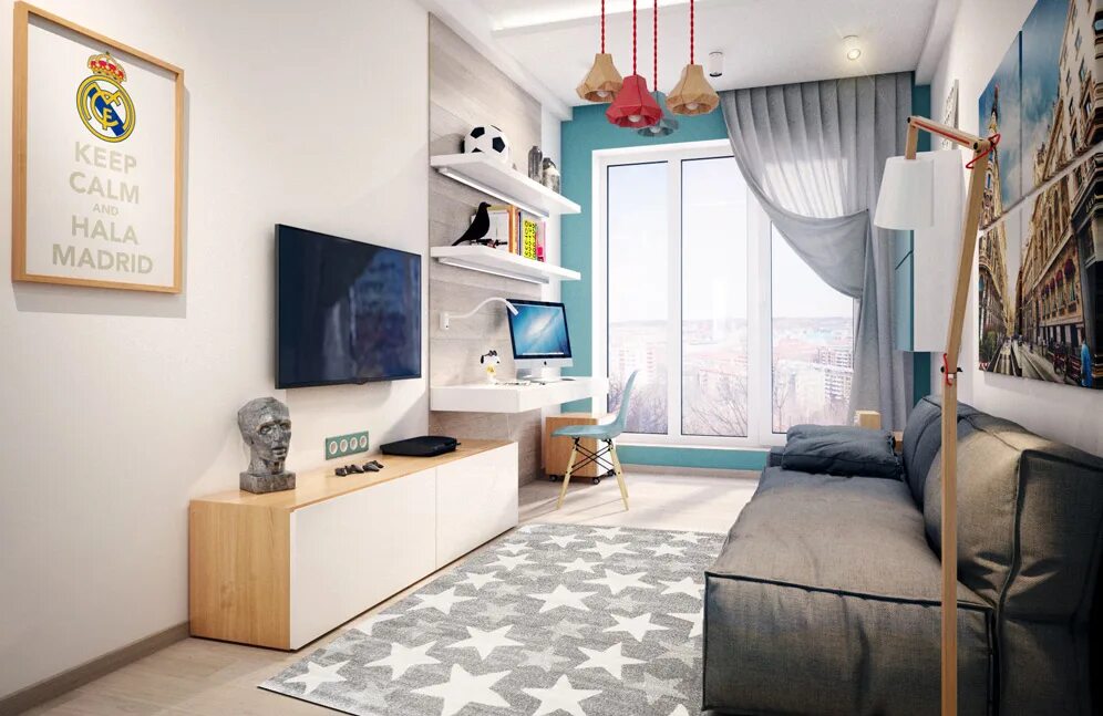 Современный дизайн интерьера детской спальни квартиры в Москве Bedroom layouts, 