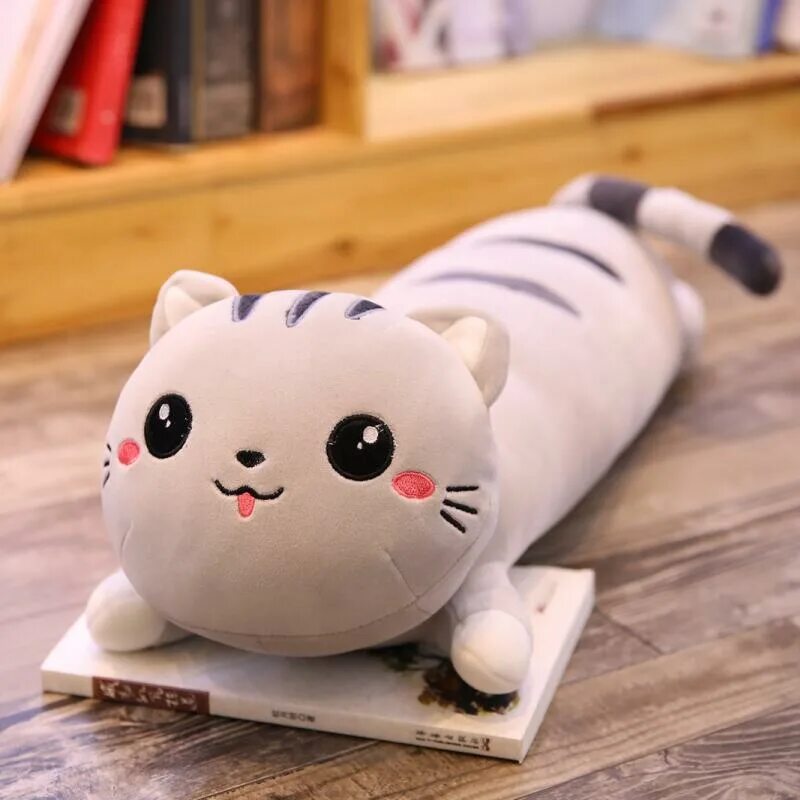 Кошка мягкая длинная. Plush Toys кот подушка. Plush Toys игрушка мягконабивная кошка подушка. Длинный кот мягкая игрушка. Длинный котик игрушка подушка.