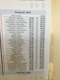 Поезд санкт петербург анапа расписание остановок 259