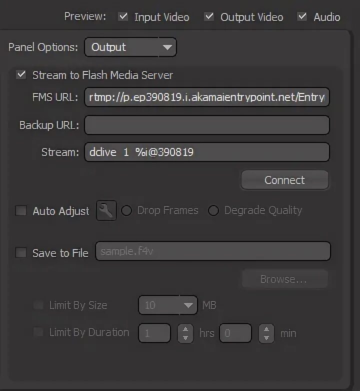 Streaming output