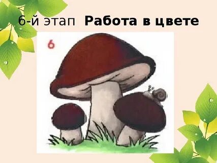 Рисуем грибы поэтапно презентация 2 класс
