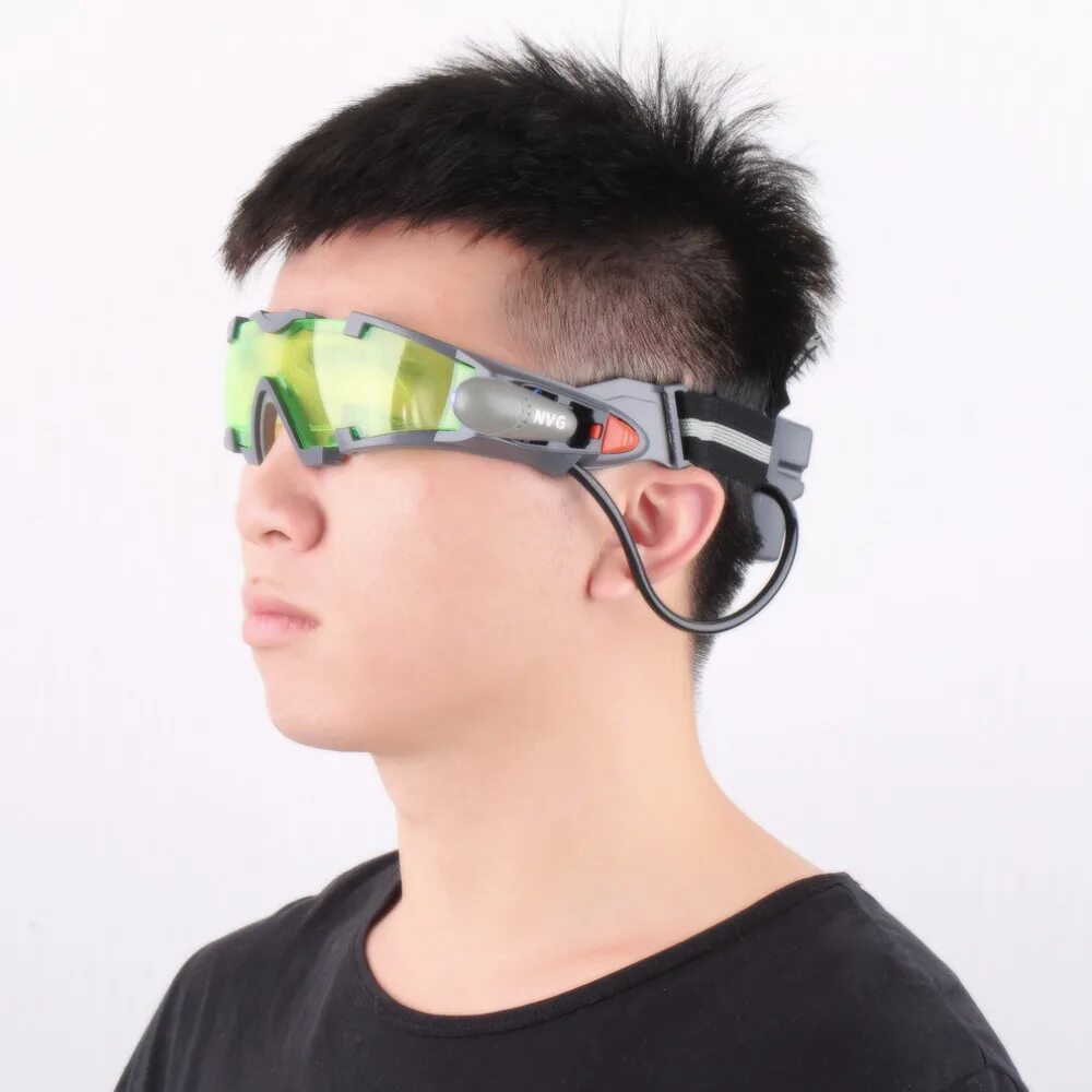 Купить очки ночью. Очки ПНВ Goggles Night Vision. Инфракрасные очки. Очки с зелеными линзами. Солнцезащитные очки киберпанк.