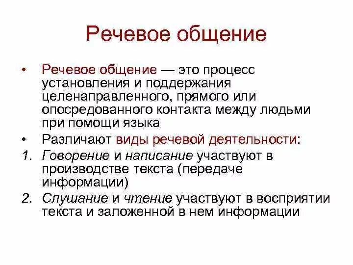 Общение есть речевое и