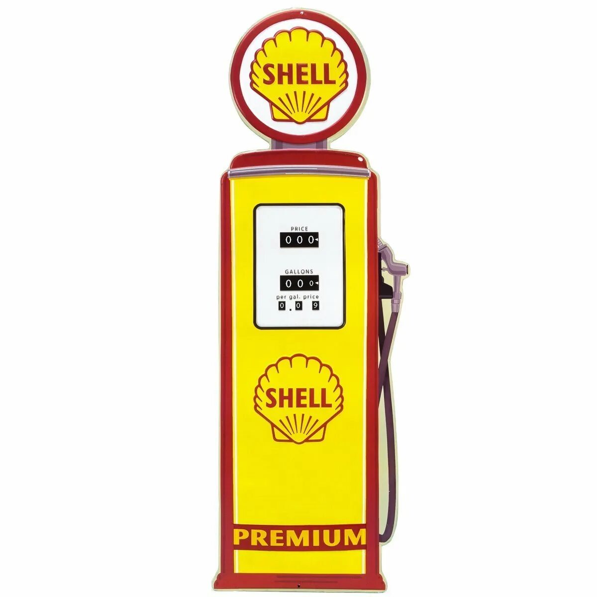 Shell pump. Shell gas pump. vintage gas pump. vintage shell gas pump sticker. vintage gas pump yellow.