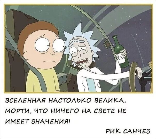 Настолько высок. Вселенная настолько велика морти. вселенная настолько велика что ничего на свете не имеет значения. фразы рика. цитаты рика.