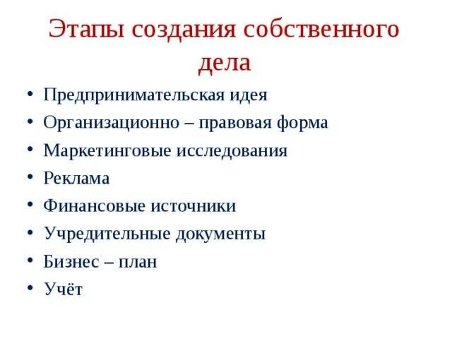 Идеи этап. Этапы организации собственного дела. этапы создания собственного предпринимательского дела. этапы открытия собственного дела. этапы создания собственного дела таблица.
