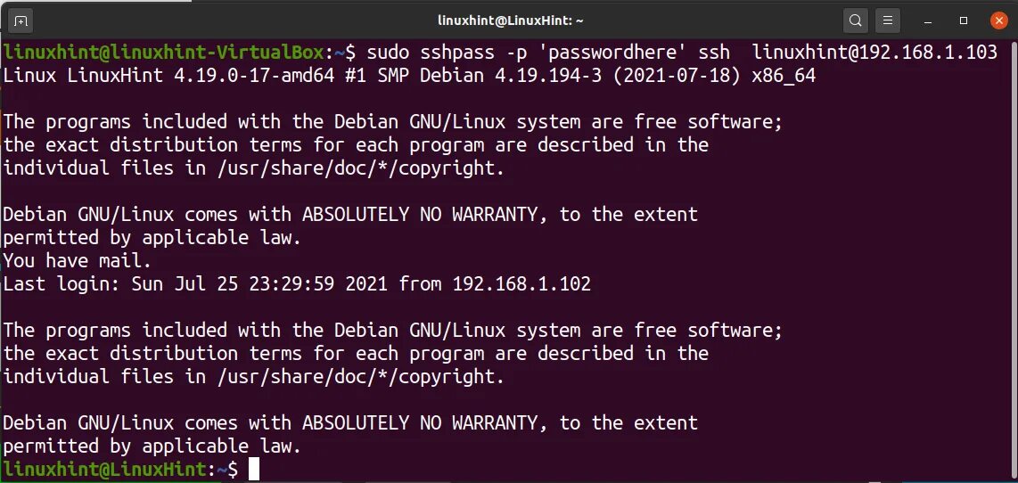 You must install the sshpass program
