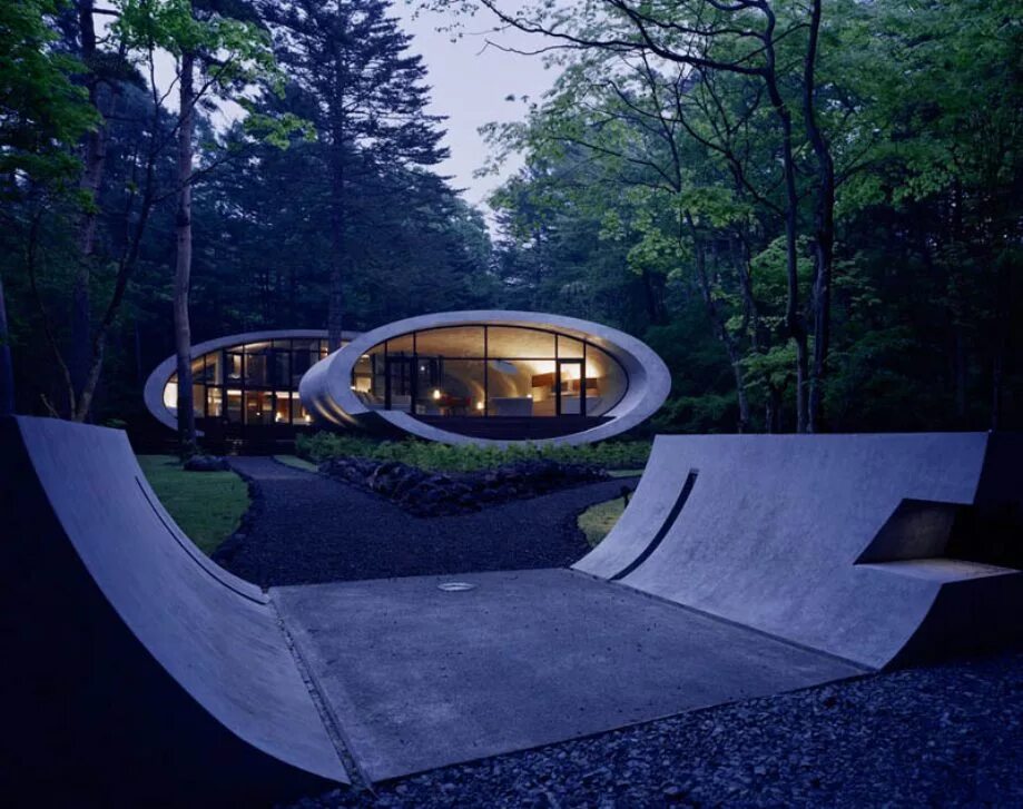 Дом необычных людей. Вилла shell house в поселке каруидзава. shell house, каруидзава (япония). вилла шелл в японии. котаро идэ  artechnic architects. - лесной дом , япония , shell.