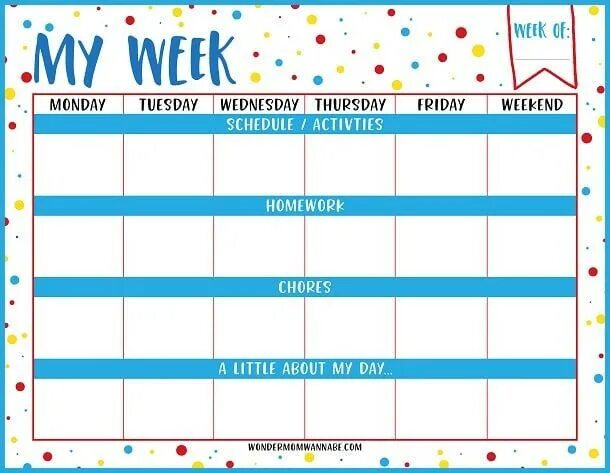 Week это. Week Planner for Kids. Планер на неделю для детей. Планер my Schedule. Планер на неделю шаблон.