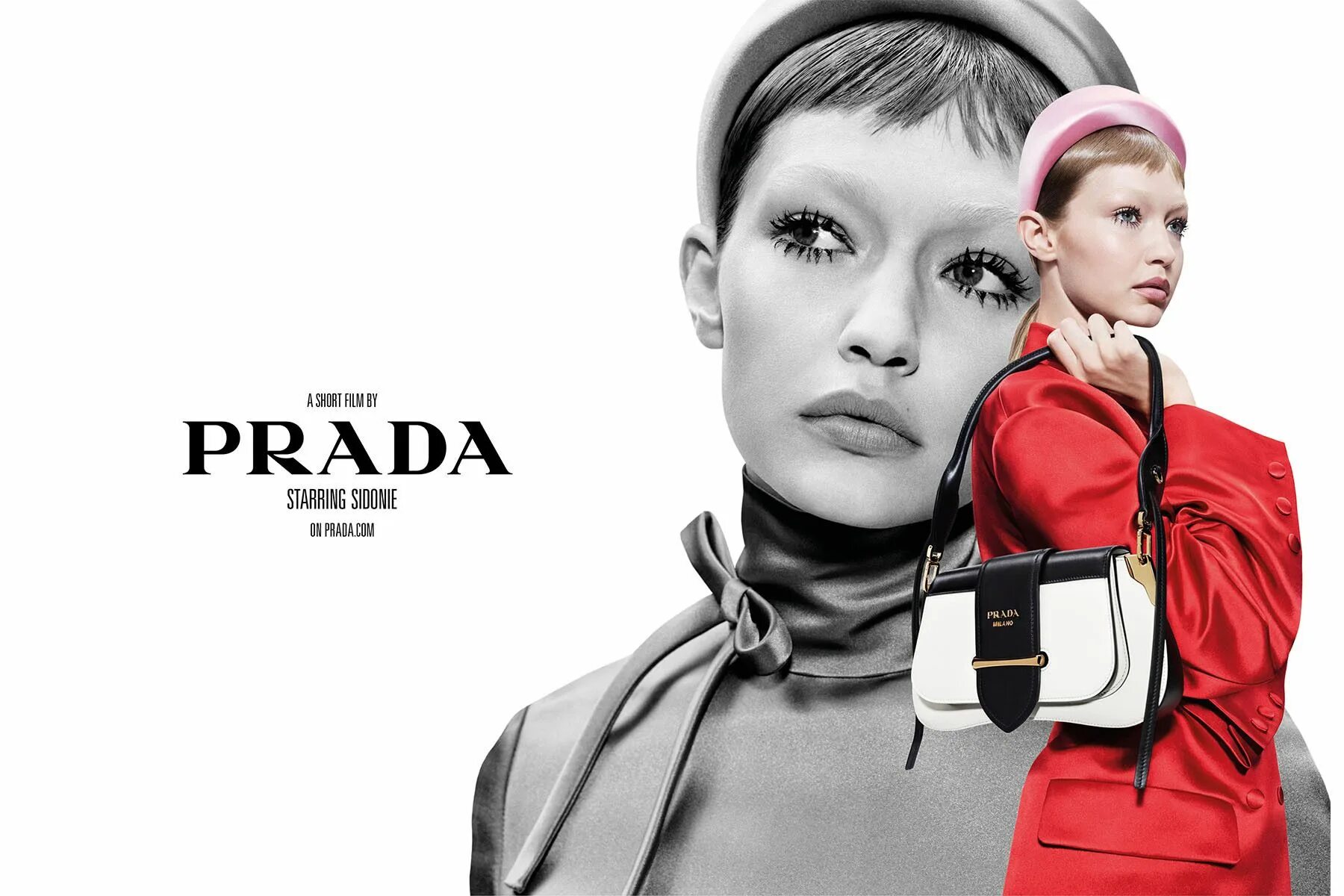 Кампейн Прада. Gigi Hadid Прада. Рекламная компания Prada.