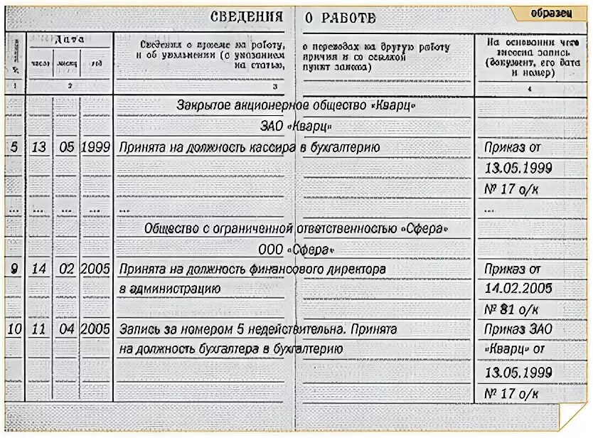 Сделать запись об отмене в трудовой книжке. Как в трудовой сделать запись недействительной. Запись о признании записи недействительной в трудовой книжке. Как исправить в трудовой запись недействительна. Принята на должность главным бухгалтером