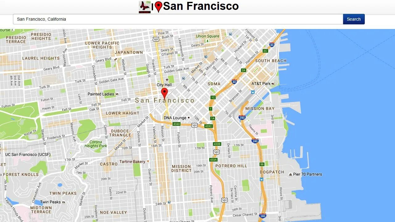 San google. Сан Франциско на карте. Районы Сан Франциско на карте. Сан Франсиско на карте. Тендерлойн Сан Франциско на карте.