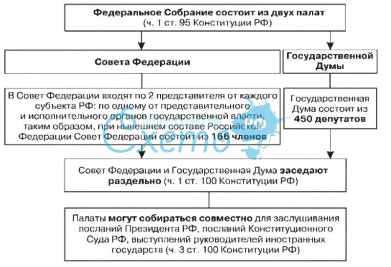 Сколько палат входят. Структура палат федерального собрания РФ схема. Федеральное собрание палаты схема. Федеральное собрание порядок формирования полномочия палат. Палаты федерального собрания таблица.