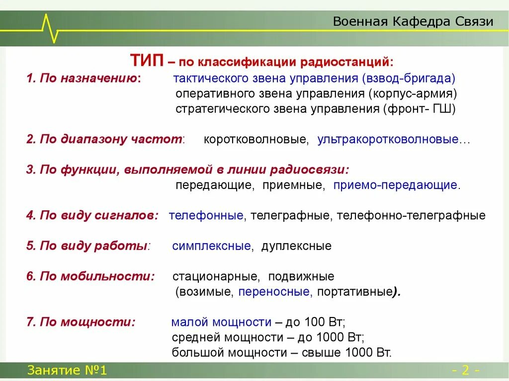 Классификация радиостанций. Классификация радиовещания. Классификация радиостанций военного назначения. Классификация радиостанций ОВД. Назначения в связи с данным