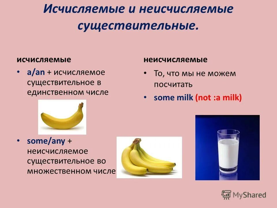 Some с неисчисляемыми. Исчисляемые и неисчисляемые существительные.