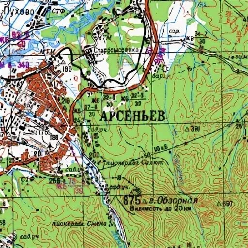 Карта арсеньева с улицами и номерами домов