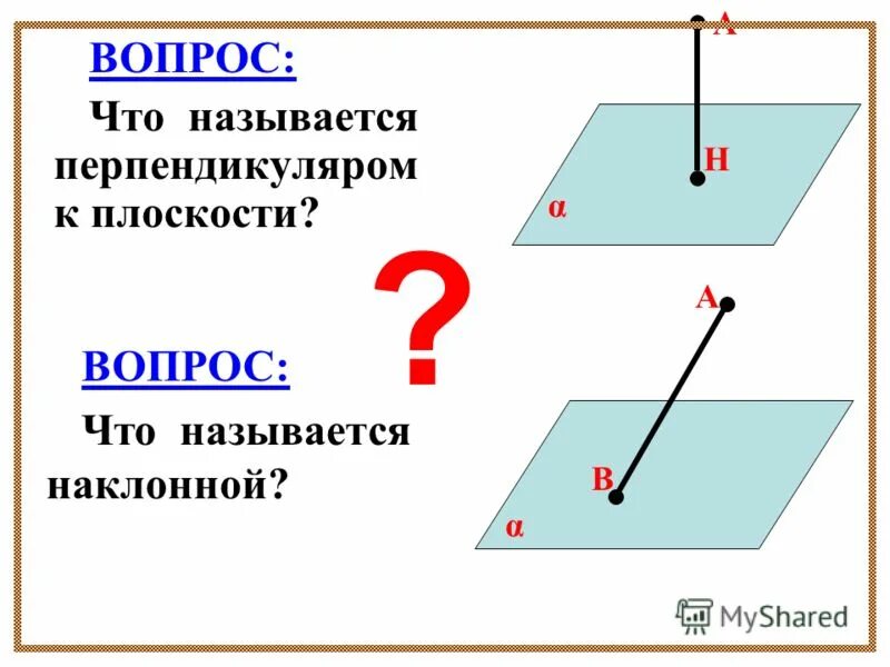 Как найти длину проекции наклонной на плоскость. Как найти длину проекции наклонной на плоскость