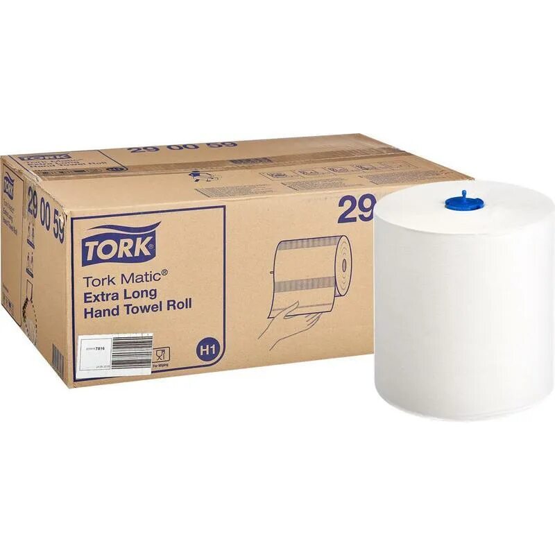 Полотенца tork matic. 290059 Торк. Полотенца бумажные в рулоне Tork Universal 290059, h1, 1-слойные, белые. Полотенце в рулонах Tork Universal matic h1 290059. Tork матик 1сл.