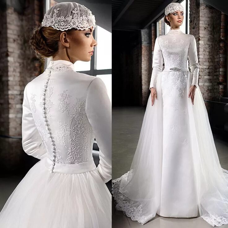 Modest yet stunning gown by Monique Lhuillier. Long sleeve wedding dress lace, W
