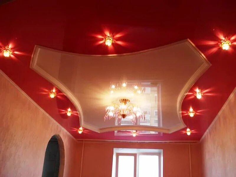 Натяжные потолки. Ну и потолки. Двухъярусные натяжные потолки. Подвесной потолок. Красивые натяжные потолки.