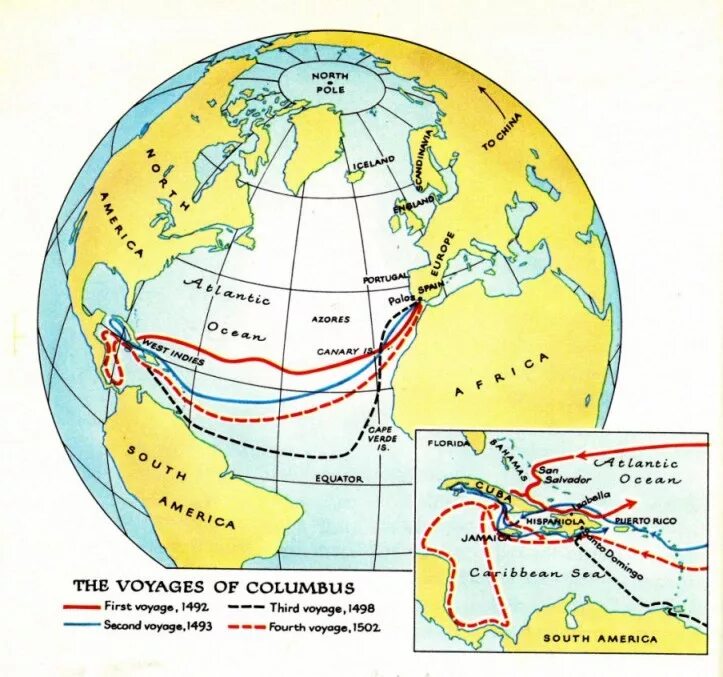 Путешествие христофора на карте. Маршрут экспедиции Христофора Колумба. Экспедиция Христофора Колумба 1492 карта. 4 Экспедиции Христофора Колумба.