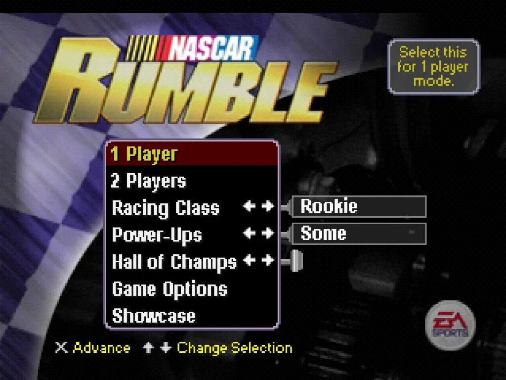 Опция игрока. Гонка наскар. NASCAR Rumble. NASCAR Rumble ps1. NASCAR Rumble игра сони плейстейшен 2.