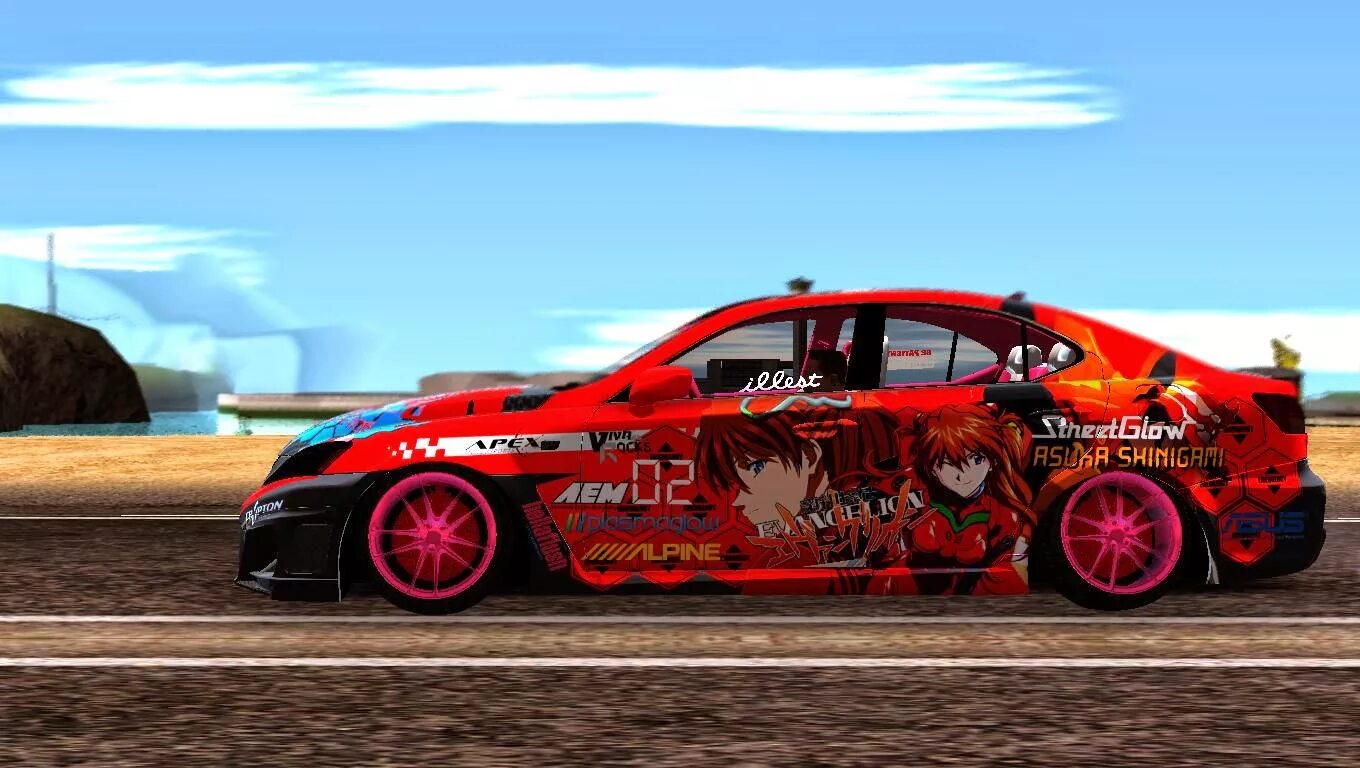 Tuning car studio. Itasha Евангелион. Itasha Asuka. Lexus Itasha. Itasha винил Evangelion.