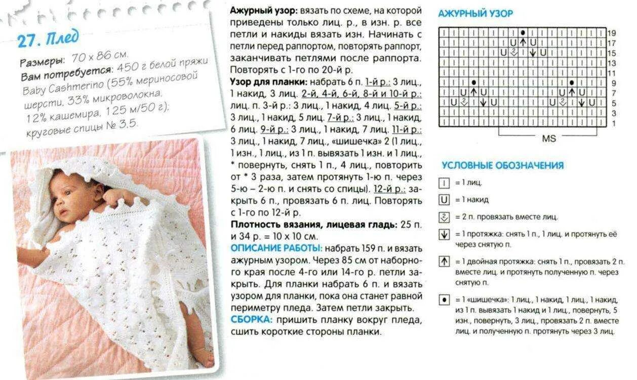 Детский плед схема описание для начинающих
