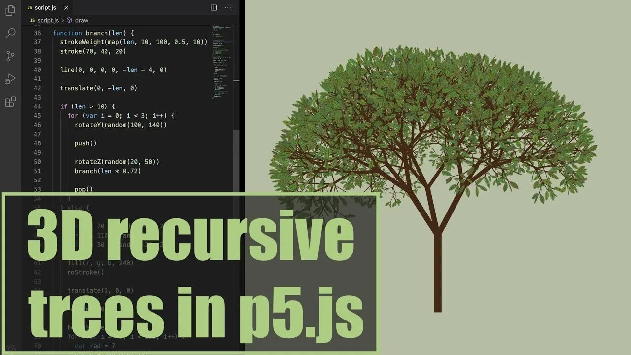 Скрипт дерева. P5js. Js дерево прототипов всех объектов. P5 js 3d. Или в p5js.