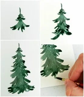 Рисование елей